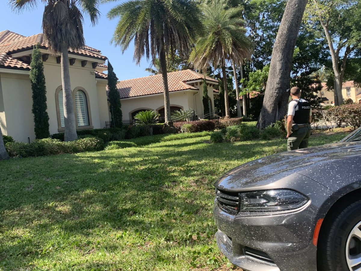 Local police wait outside of Smith's Jacksonville home mid Wednesday afternoon. Photo credit: John Shipley, JaguarReport 